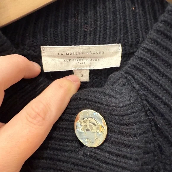 Sezane Lucas Jumper Sweater black size S - Picture 4 of 8